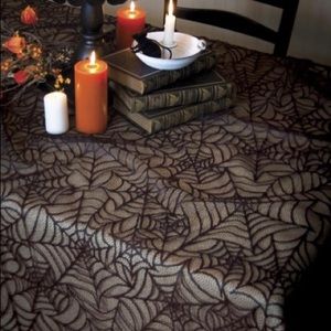 Black Halloween Lace Tablecloth Heritage Lace